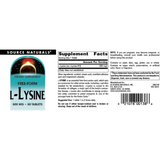 Source Naturals, L-Lysine, 500 Mg, 50 Tablets