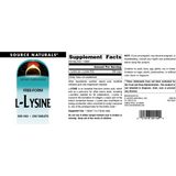 Source Naturals, L-Lysine, 500 Mg, 250 Tablets