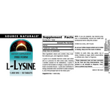 Source Naturals, L-Lysine, 1000 Mg, 50 Tablets