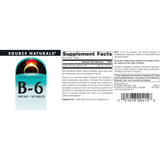 Source Naturals, B-6, 500 Mg, 50 Tablets