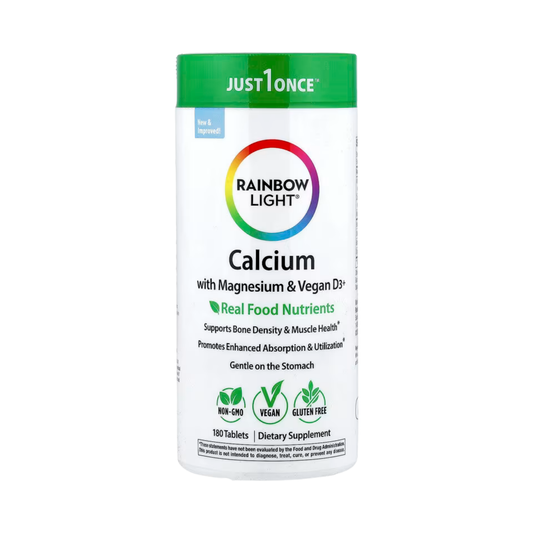 Rainbow Light, Calcium with Magnesium & Vegan D3+, 180 Tablets