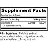 Twinlab, B12 DOTS, Cherry Flavor, 500 mcg, 100 Tables