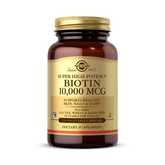 Solgar, Super High Potency Biotin, 10,000 Mcg, 120 Vegetable Capsules