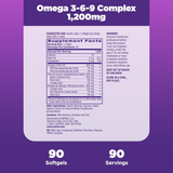 Natrol, Omega 3-6-9 Complex, Lemon Flavor 1,200 Mg, 90 Softgels