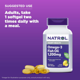 Natrol, Omega-3, 1200 mg Fish Oil, 60 Softgels