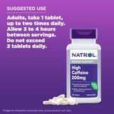 Natrol, High Caffeine, 200 mg, 100 Tablets