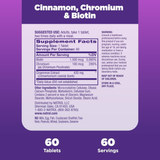 Natrol, Cinnamon, Chromium & Biotin, 60 Tablets