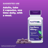 Natrol, Acai 900 mg, 75 Vegetarian Capsules