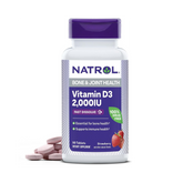 Natrol, Vitamin D3, Bone & Joint Health, Strawberry , 2,000 IU, 90 Tablets