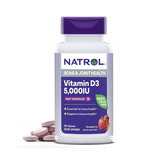 Natrol, Vitamin D3, Bone & Joint Health, Strawberry Natural Flavor, 5,000 IU, 90 Tablets