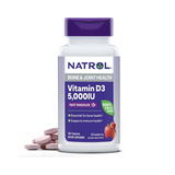 Natrol, Vitamin D3, Bone & Joint Health, Strawberry Natural Flavor, 5,000 IU, 90 Tablets