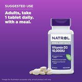 Natrol, Vitamin D3, 10,000 IU Tablets