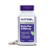 Natrol, Biotin Plus, Extra Strength, 5,000 mcg, 60 Tablets