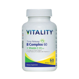 VITALITY, Time Release B Complex 60 + Vitamin C, 600 mg, 60 Tablets