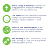 VITALITY, Time Release B Complex 60 + Vitamin C, 600 mg, 60 Tablets