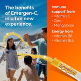Emergen-C Crystals, On-The-Go Immune Support Supplement with Vitamin C, B Vitamins, Zinc and Manganese, Orange Vitality, 28 Stick Packs