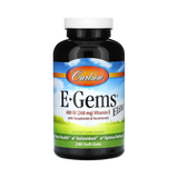 Carlson, E-Gems Elite, Vitamin E with Tocopherols & Tocotrienols, 268 Mg, 240 Soft Gels