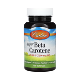 Carlson, Super Beta Carotene, 7,500 Mcg RAE (25,000 IU), 100 Soft Gels