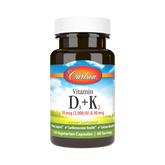 Carlson, Vitamin D3 + K2, 120 Vegetarian Capsules