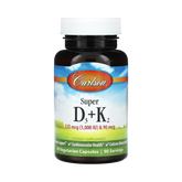 Carlson, Super D3 + K2, 90 Vegetarian Capsules