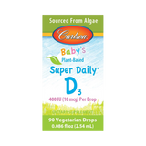 Carlson, Baby's Plant-Based Super Daily D3, Baby Vegetarian Liquid Vitamin D Drops, 90 Drops