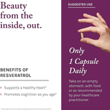 Reserveage Beauty, Resveratrol, 100 mg, 60 Veggie Capsules