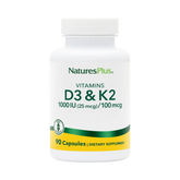 NaturesPlus, Vitamin D3 & K2, 90 Capsules