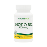 NaturesPlus, Shot-O-B12 (Cyanocobalamin), 5000 Mcg, 30 Softgels