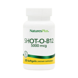 NaturesPlus, Shot-O-B12 (Cyanocobalamin), 5000 Mcg, 30 Softgels