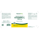 NaturesPlus, Sustained Release Vitamin C, 1000 Mg, 180 Tablets