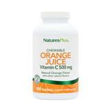 NaturesPlus, Chewable Orange Juice, Vitamin C, Natural Orange, 500 Mg, 180 Tablets