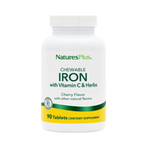 NaturesPlus, Chewable Iron with Vitamin C and Herbs, Cherry, 90 Tablets