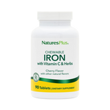 NaturesPlus, Chewable Iron with Vitamin C and Herbs, Cherry, 90 Tablets