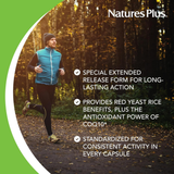 NaturesPlus, Herbal Actives Extended Release Red Yeast Rice, 600 Mg & Coq10 100, 30 Tablets