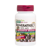 NaturesPlus, Herbal Actives Resveratrol, Extended Release, 125 Mg, 60 Vegetarian Tablets