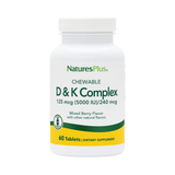 NaturesPlus, Chewable D & K Complex, Mixed Berry, 60 Tablets