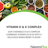 NaturesPlus, Chewable D & K Complex, Mixed Berry, 60 Tablets
