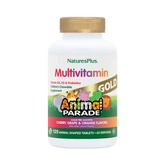 NaturesPlus, Animal Parade Gold, Children's Chewable Multivitamin Supplement, Cherry, Grape & Orange, 120 Animal-Shaped Tablets