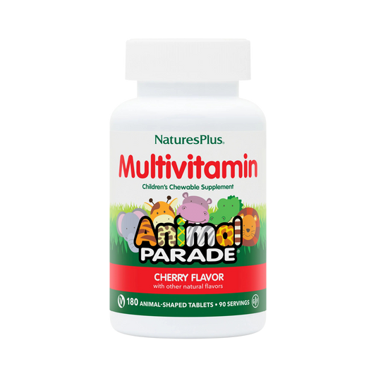 NaturesPlus, Animal Parade, Children's Chewable Multivitamin Supplement, Cherry, 180 Animal-Shaped Tablets