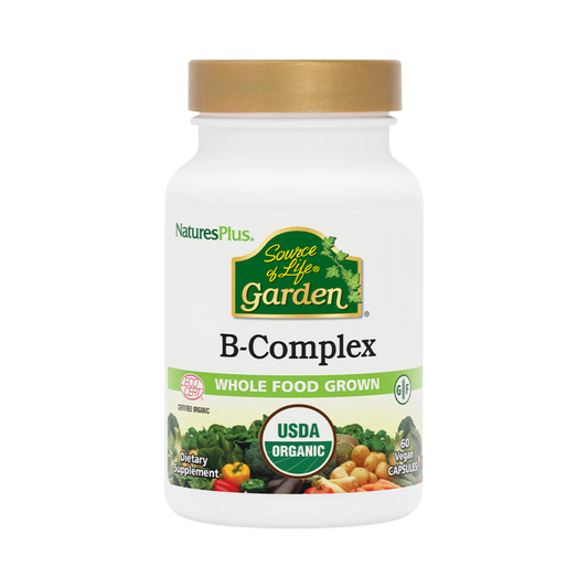 NaturesPlus, Source of Life Garden, Organic B-Complex, 60 Vegan Capsules