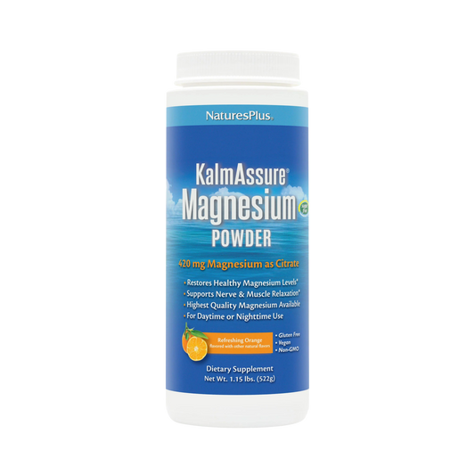 NaturesPlus, KalmAssure, Magnesium Powder, Refreshing Natural Orange, 1.15 lLbs
