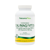 NaturesPlus, Chewable Cal/Mag/Vit D3 with Vitamin K2, Vanilla, 60 Chewable Tablets