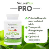 NaturesPlus, Pro Longvida, Curcumin, 500 Mg, 60 Capsules