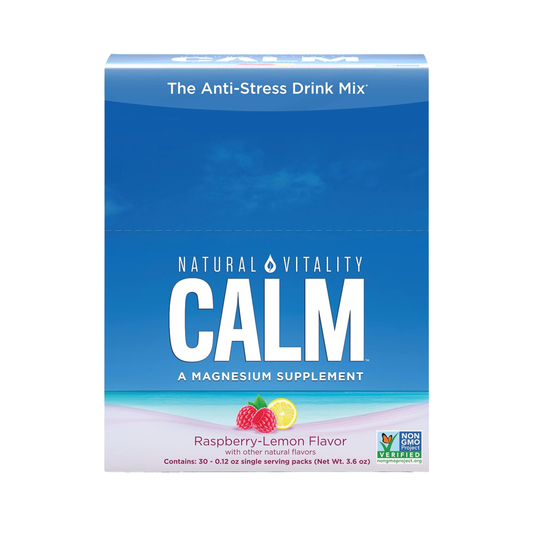 Natural Vitality, CALM, Magnesium Supplement Drink Mix, Raspberry-Lemon, 30 Packets, 0.12 oz