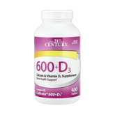 21st Century, 600+D3, Calcium & Vitamin D3 Supplement, 400 Tablets