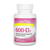 21st Century, 600+D3, Calcium & Vitamin D3 Supplement, 75 Tablets