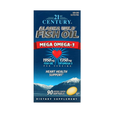 21st Century, Alaska Wild Fish Oil, Mega Omega 3, 90 Enteric Coated Softgels