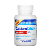 21st Century, Calcium Citrate + D3 Maximum, 75 Tablets