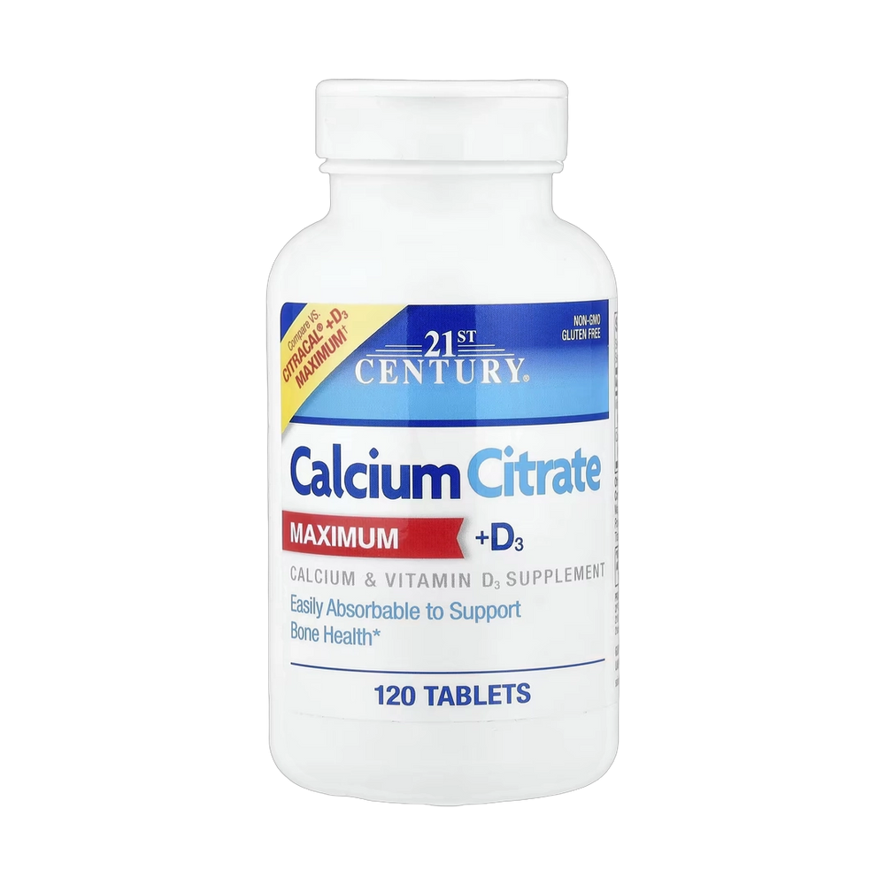 21st Century, Calcium Citrate Maximum + D3, 120 Tablets