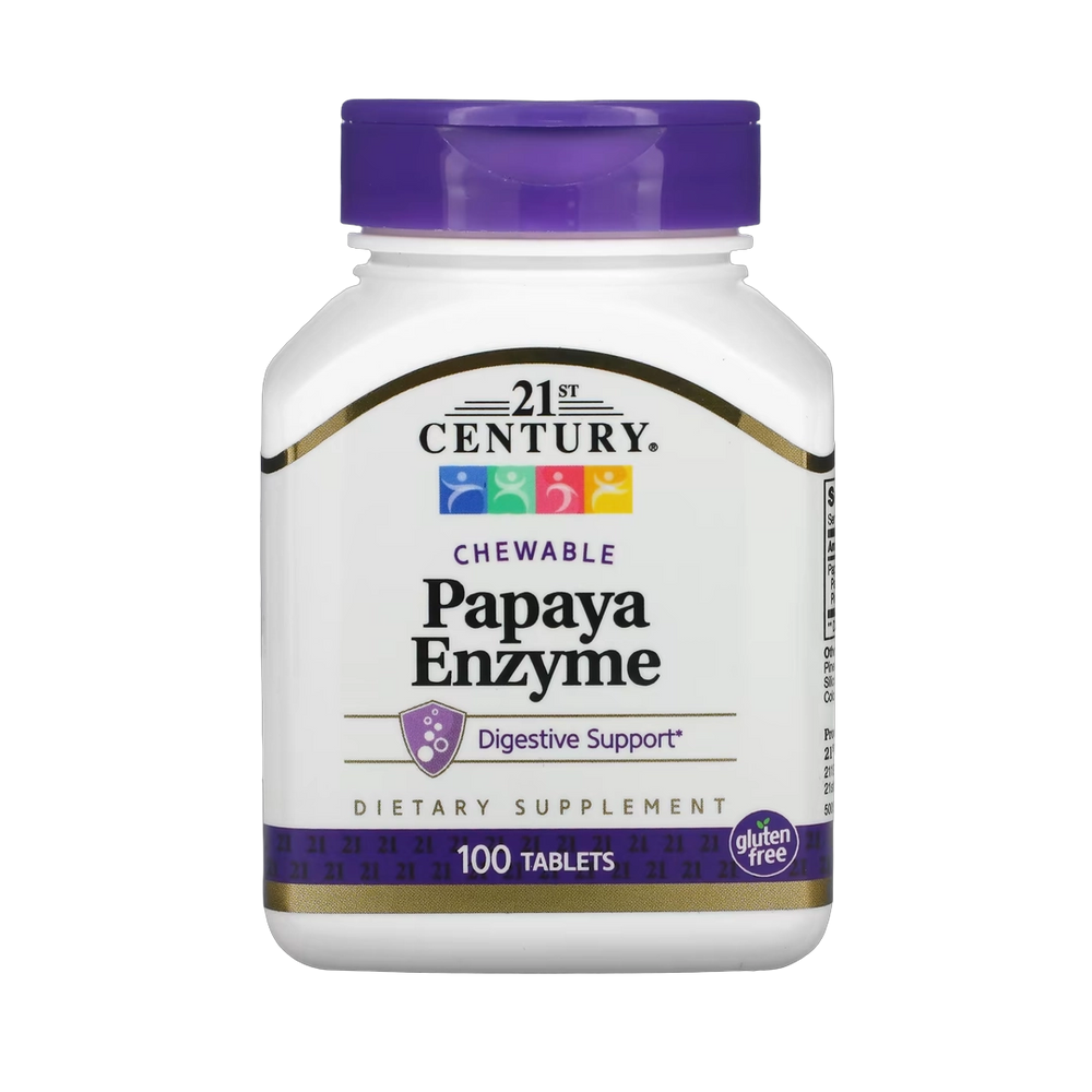 21st Century, Chewable Papaya Enzyme, 100 Tablets